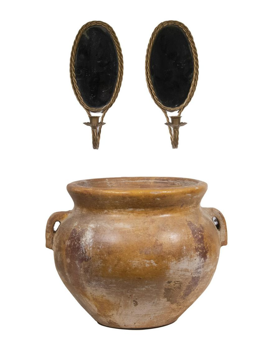 CERAMIC PLANTER & PR CANDLE SCONCES (1 of 3)