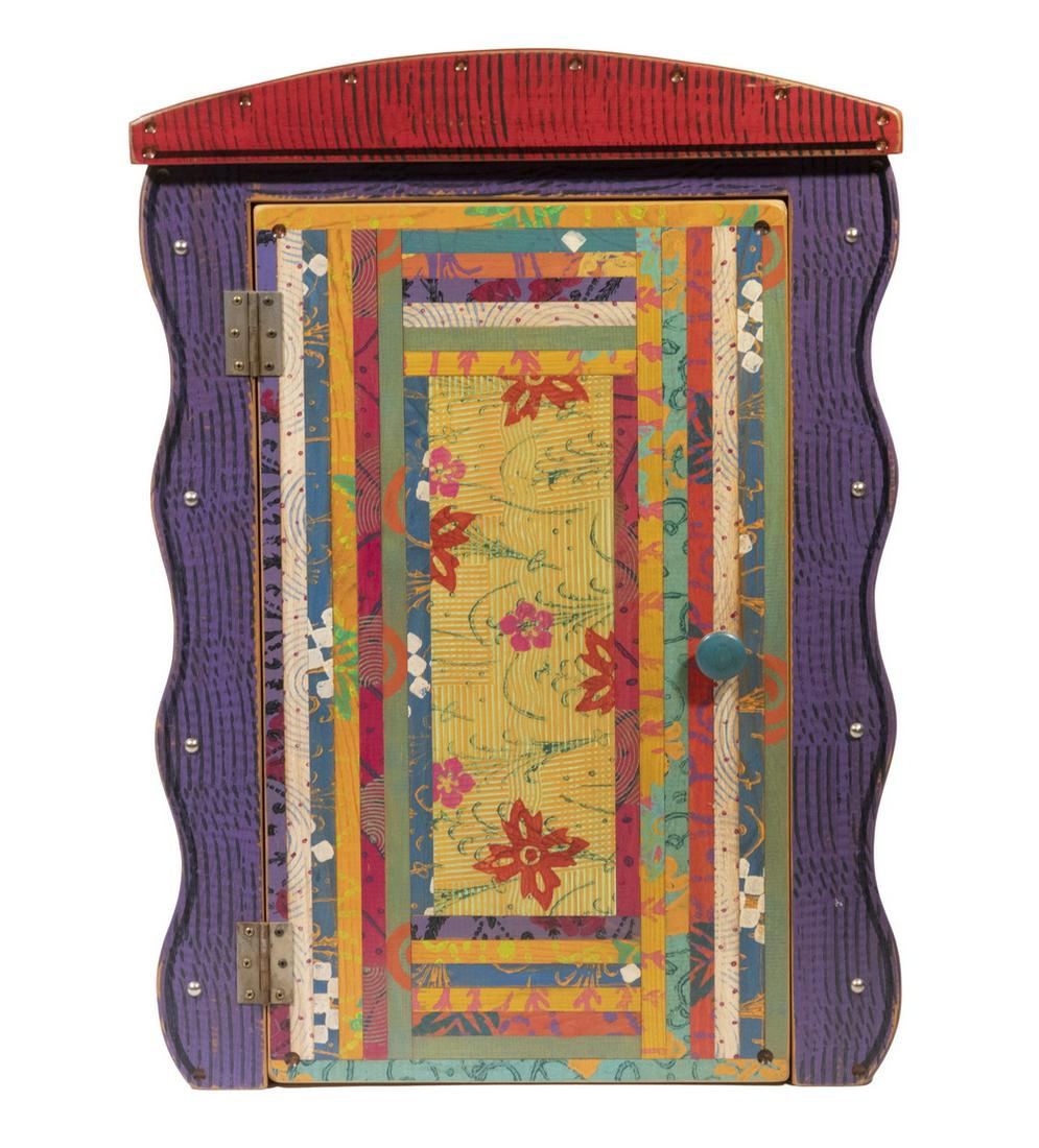 COLORFUL MODERN PAINTED WALL HANGING CABINET (1 of 4)