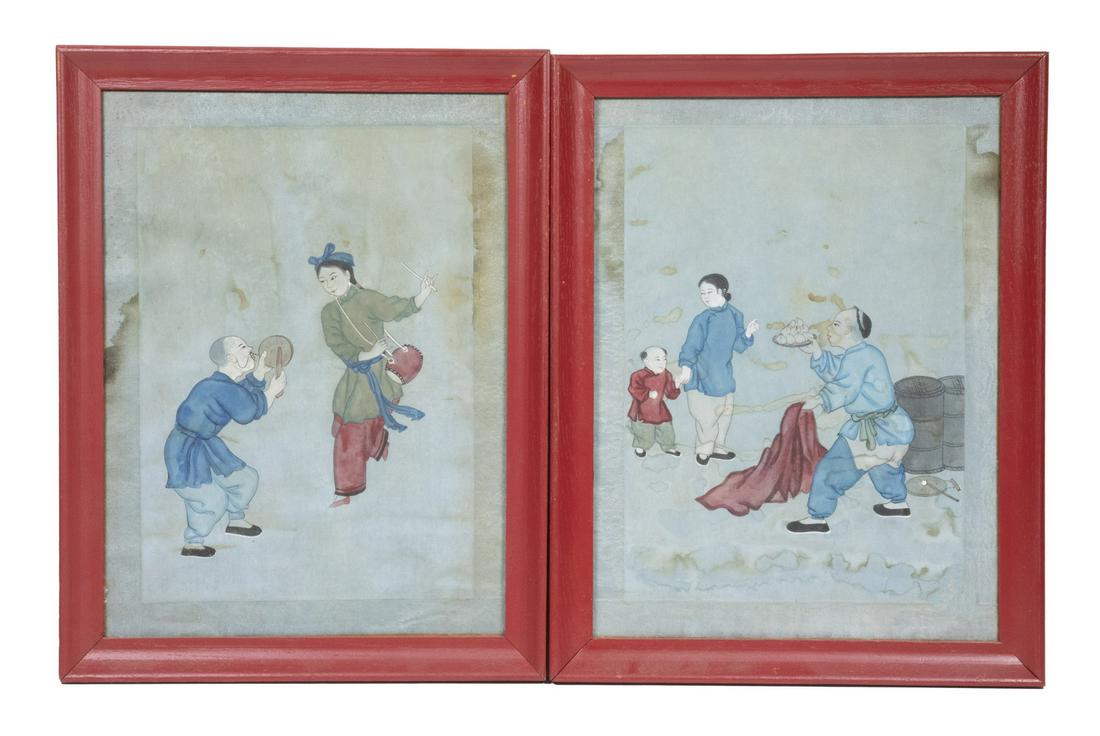 19TH C. CHINESE PAINTINGS ON SILK, FRAMED (1 of 3)
