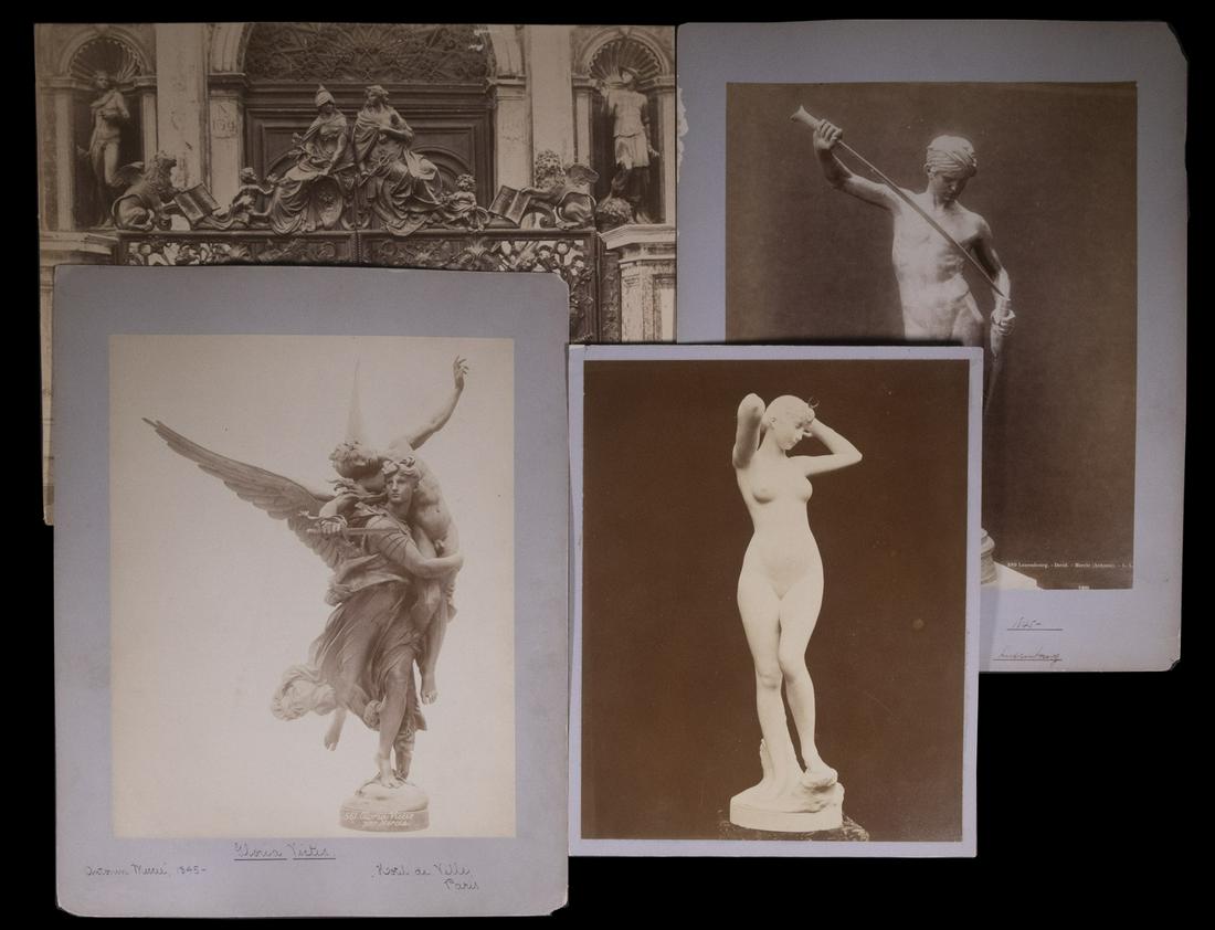 (4) LARGE FORMAT 19TH C. ALBUMEN PHOTOS OF EUROPEAN SCULPTURE, UNFRAMED, LOOSE (1 of 1)