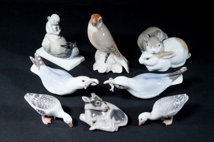 CONTINENTAL PORCELAIN ANIMAL FIGURINES