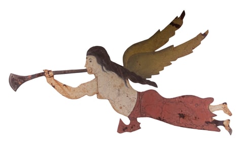LATE 19TH C. ANGEL GABRIEL WEATHERVANE