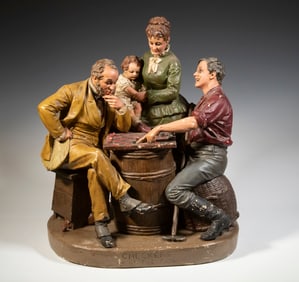 ROGERS GROUP VICTORIAN PLASTER STATUARY GROUP