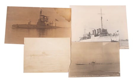 (10) PHOTOS 1910-30'S SUBMARINES AND A FEW DESTROYERS, PROPERTY OF US NAVY CAPTAIN SHERWOOD PICKING,