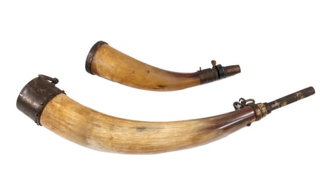 PR OF 19TH C. POWDER HORNS