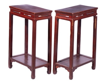 PAIR OF CHINESE TALL STANDS