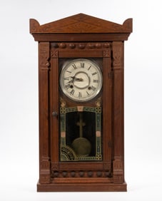 NEW HAVEN "INDUS" WEIGHT DRIVEN MANTEL CLOCK