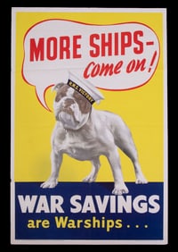RARE BRITISH WWII PROPAGANDA POSTER, LOOSE IN FOLIO