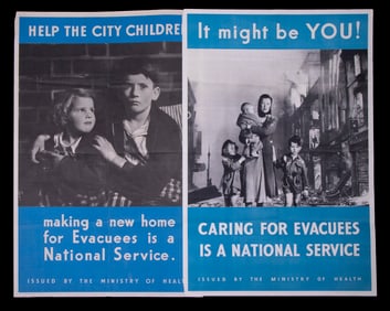 (2) SCARCE VINTAGE BRITISH WWII PROPAGANDA POSTERS, LOOSE IN FOLIO