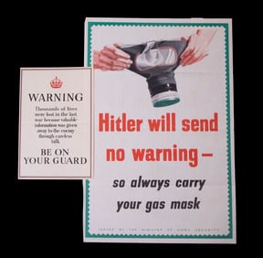 (2) SCARCE VINTAGE BRITISH WWII PROPAGANDA POSTERS, LOOSE IN FOLIO