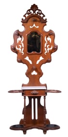 VICTORIAN WALNUT HALL TREE