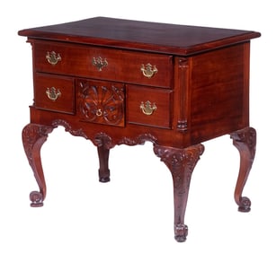 MAHOGANY LOW TABLE WITH CARVED LEGS