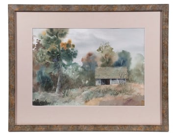 RURAL SCENE WATERCOLOR BY H. WHELAN