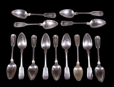 19TH C. SILVER TEASPOONS