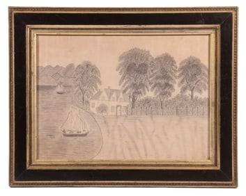 NAIVE 19TH C PENCIL DRAWING