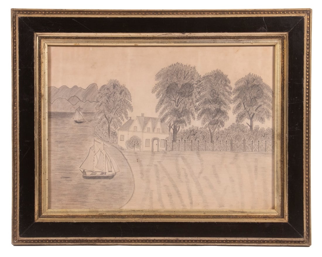 NAIVE 19TH C PENCIL DRAWING (1 of 3)