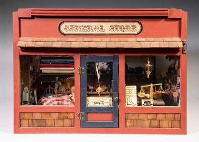 MINIATURE GENERAL STORE DIORAMA WITH STOCK