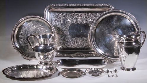 SILVER-PLATE SERVING PIECES