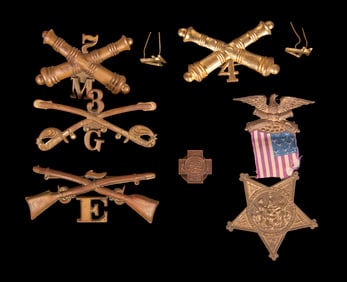 (8) 19TH C. US MILITARY BADGES/MEDALS