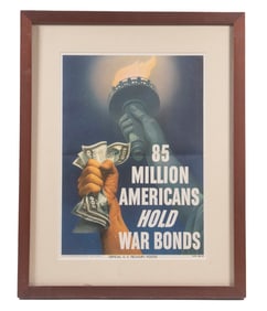 WWII WAR BOND POSTER, SMALL, FRAMED