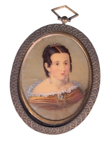 MINIATURE OF A DARK HAIRED WOMAN