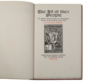 "ART OF THE PEOPLE" WILLIAM MORRIS W/ GIFT CARD FROM ARNOLD GENTHE