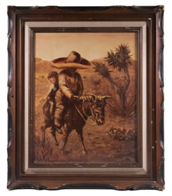 FIGURAL DESERT PAINTING BY LARRY KETCHAM