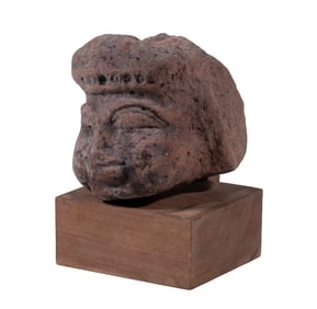 CONTINENTAL INDIAN TERRA COTTA HEAD