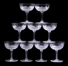 HAWKES CUT CRYSTAL CHAMPAGNE GLASSES