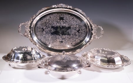 SILVER-PLATE SERVING ITEMS