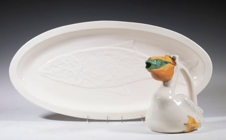 ANIMALS & CO. PELICAN PITCHER AND ITALIAN FISH PLATTER