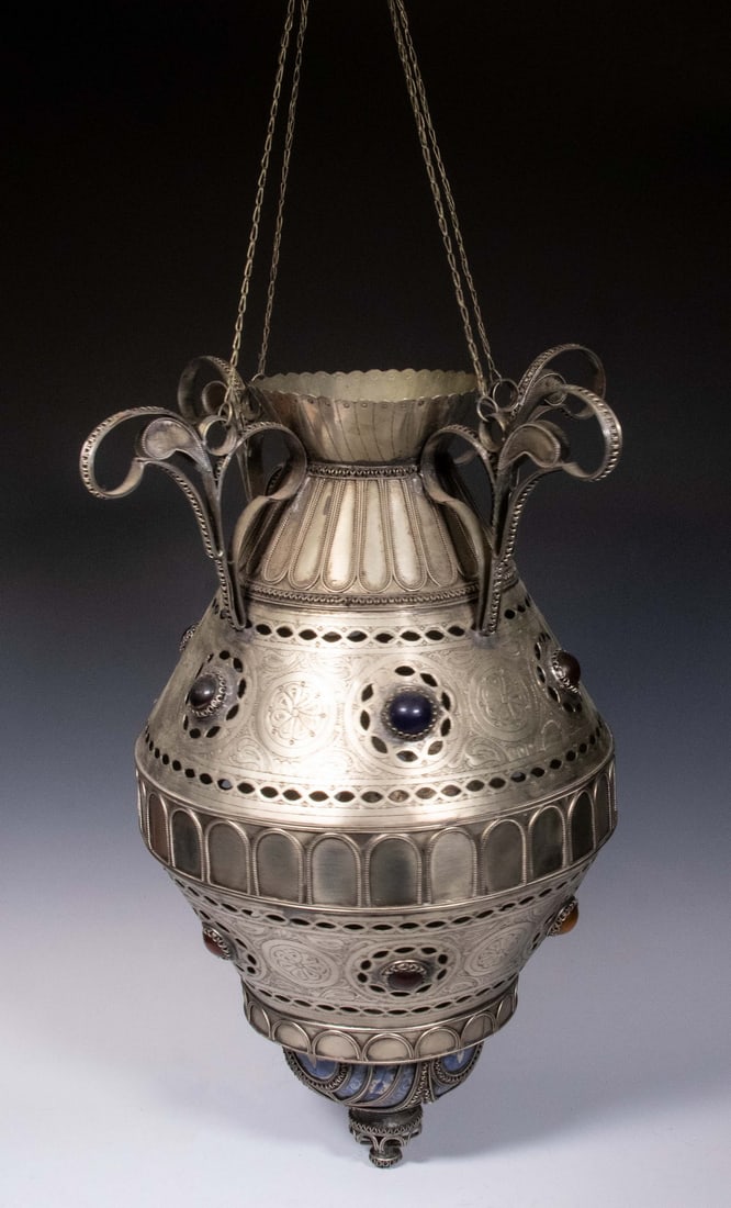 MIDDLE EASTERN JEWELED METAL LANTERN (1 of 2)