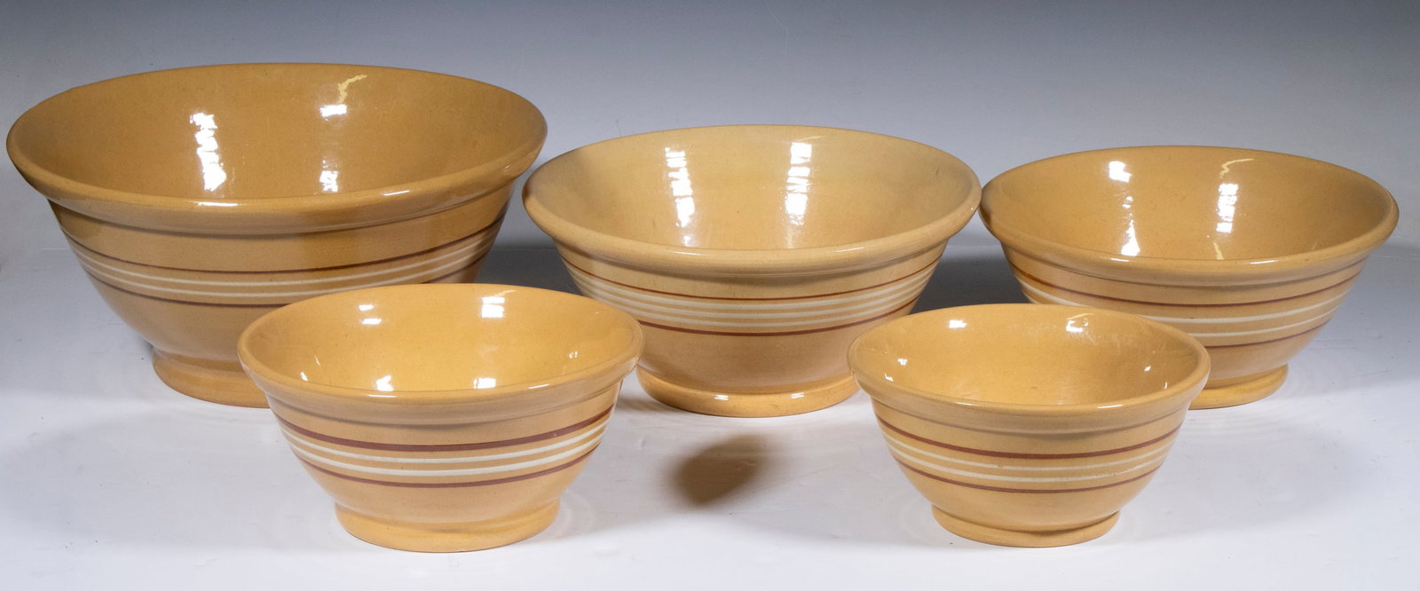 (5) GRADUATED YELLOW WARE MIXING BOWLS (1 of 2)