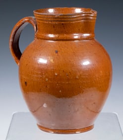GLAZED REDWARE PITCHER