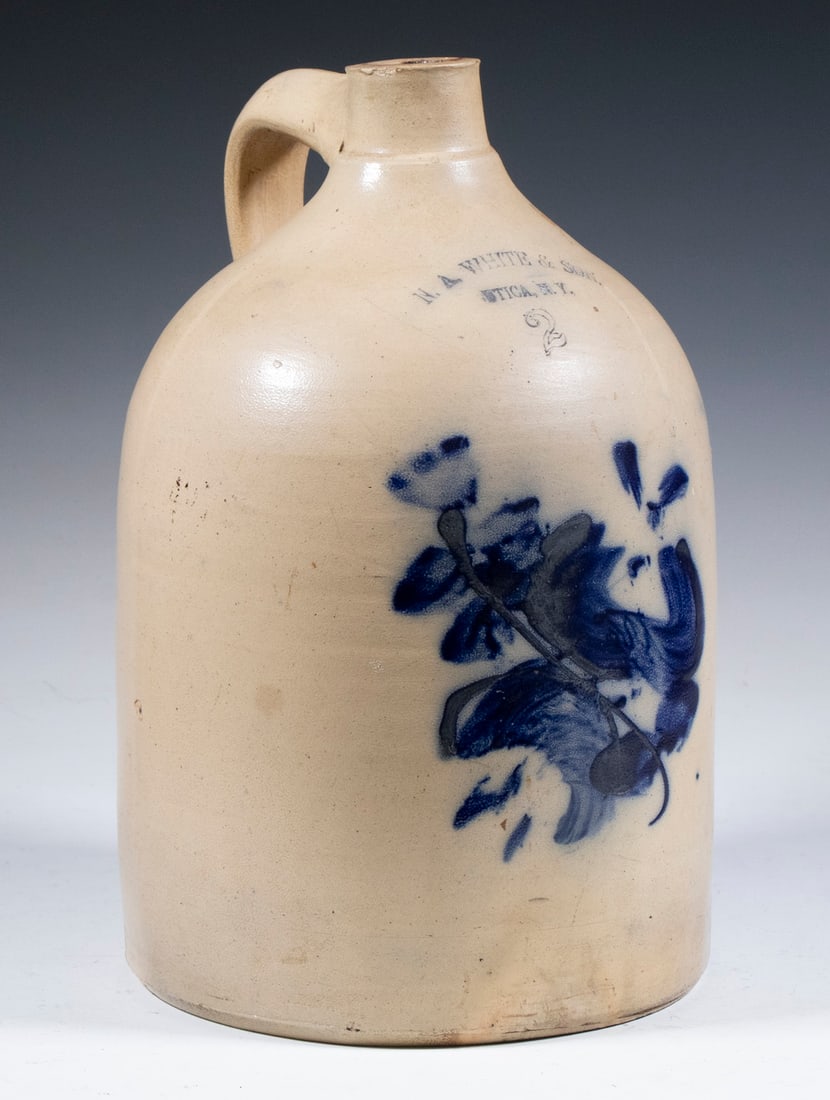 N.A. WHITE & SON, UTICA, NY STONEWARE JUG (1 of 4)