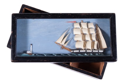 BOX WITH SHIP DIORAMA LID