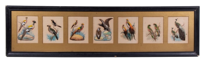 (7) CHINESE FEATHER BIRD PORTRAITS IN ONE FRAME