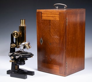 CASED CARL ZEISS JENA MICROSCOPE