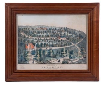 1859 PRINT VIEW OF MOUNT VERNON, FRAMED