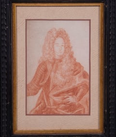 SMALL 18TH C. DRAWING OF KING LOUIS XIV