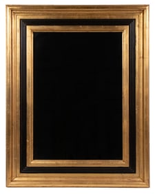 MIRROR WITH GILDED AND EBONIZED FRAME