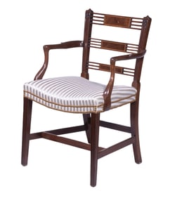 INLAID MAHOGANY ARMCHAIR