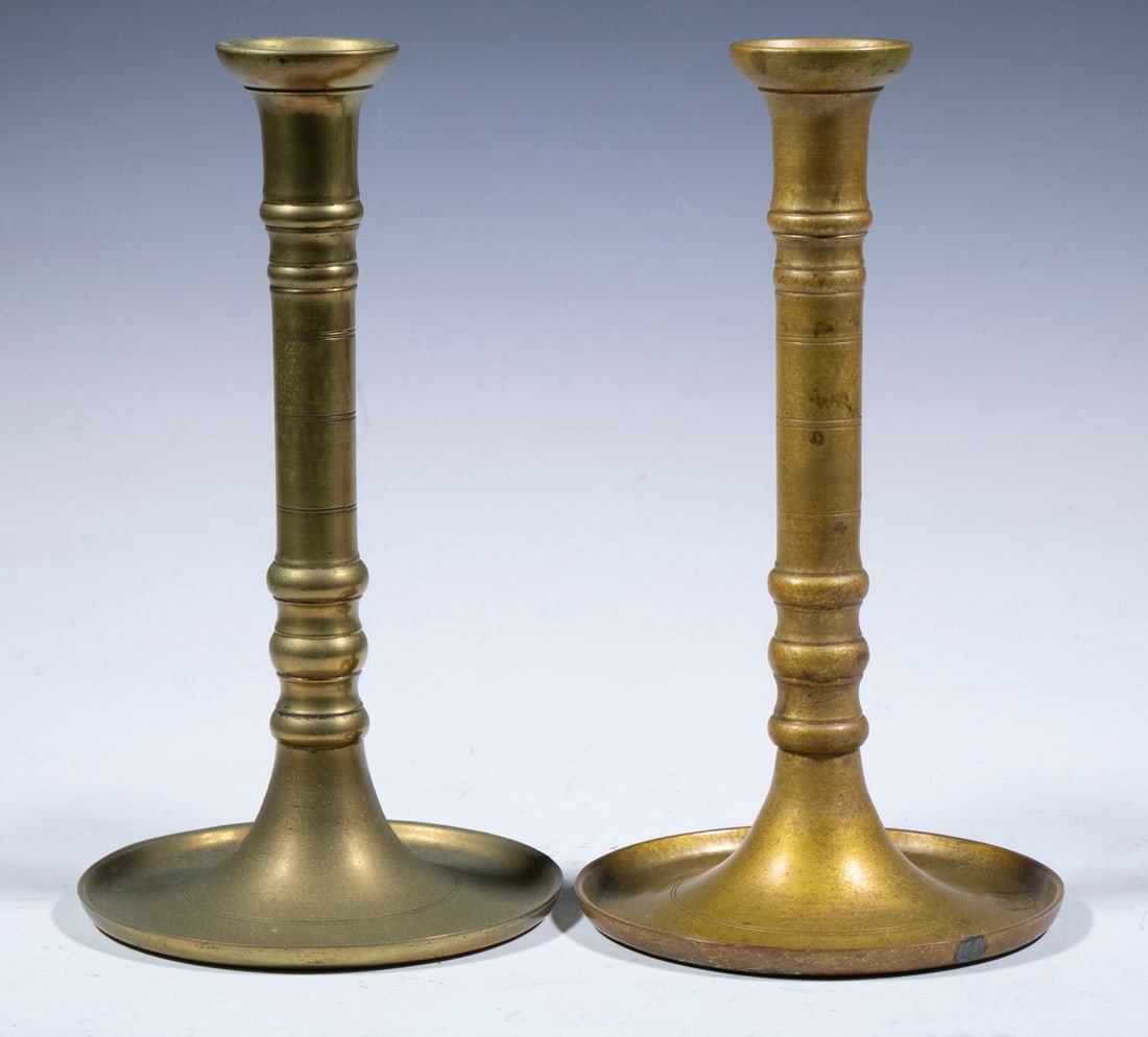 PR BIEDERMEIER BRASS CANDLESTICKS (1 of 2)