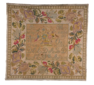 EARLY 19TH C SAMPLER IN LATIN, UNFRAMED