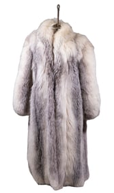 1980'S REVILLON SILVER FOX FULL LENGTH COAT