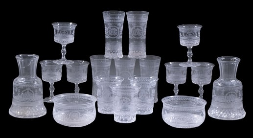 (51 PCS) ENGLISH CUT & ENGRAVED CRYSTAL