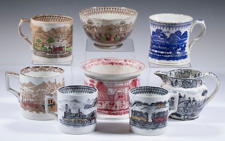 (8 PCS) EARLY BRITISH RAILROAD TRANFERWARE