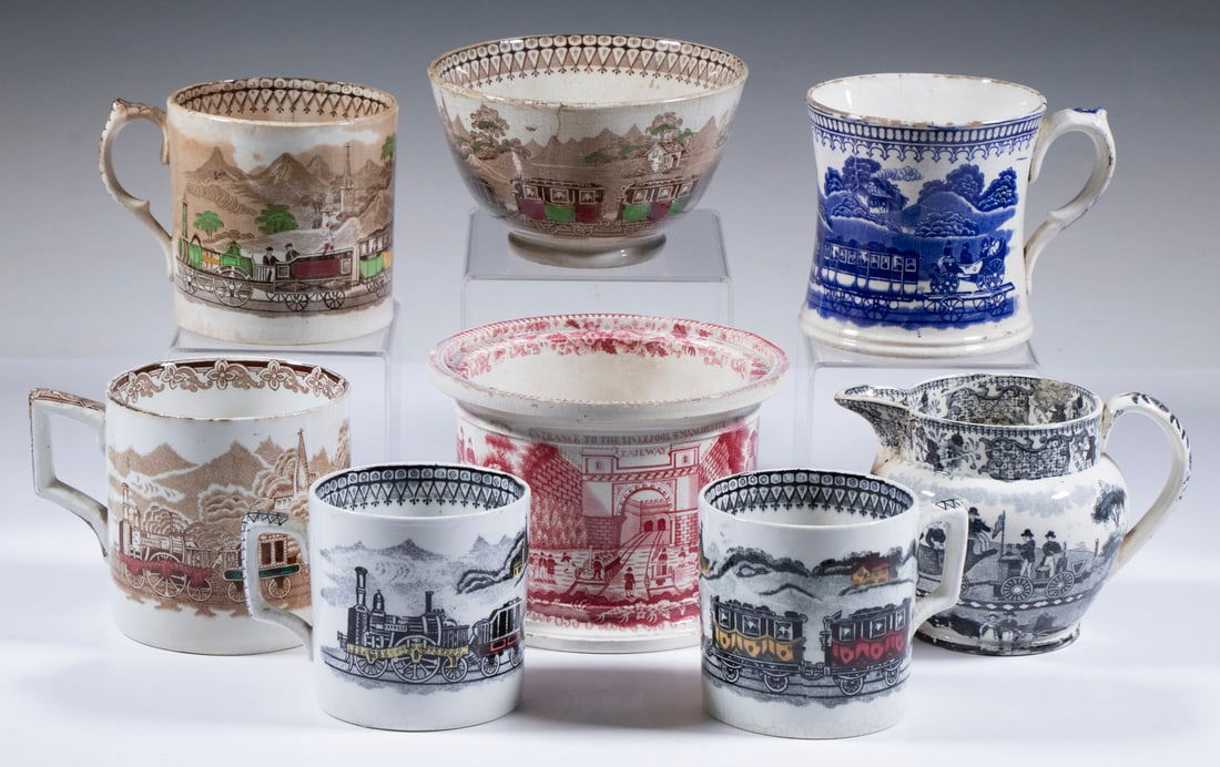 (8 PCS) EARLY BRITISH RAILROAD TRANFERWARE (1 of 3)