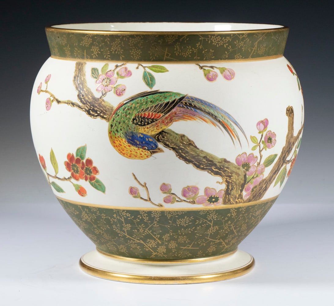 19TH C. HAND PAINTED WEDGWOOD JARDINIERE (1 of 3)