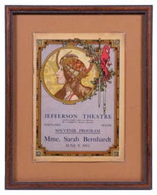 1911 BERNHARDT PORTLAND MAINE SOUVENIR PROGRAM, FRAMED
